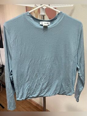glam Light Blue Relaxed Long-Sleeve Tee